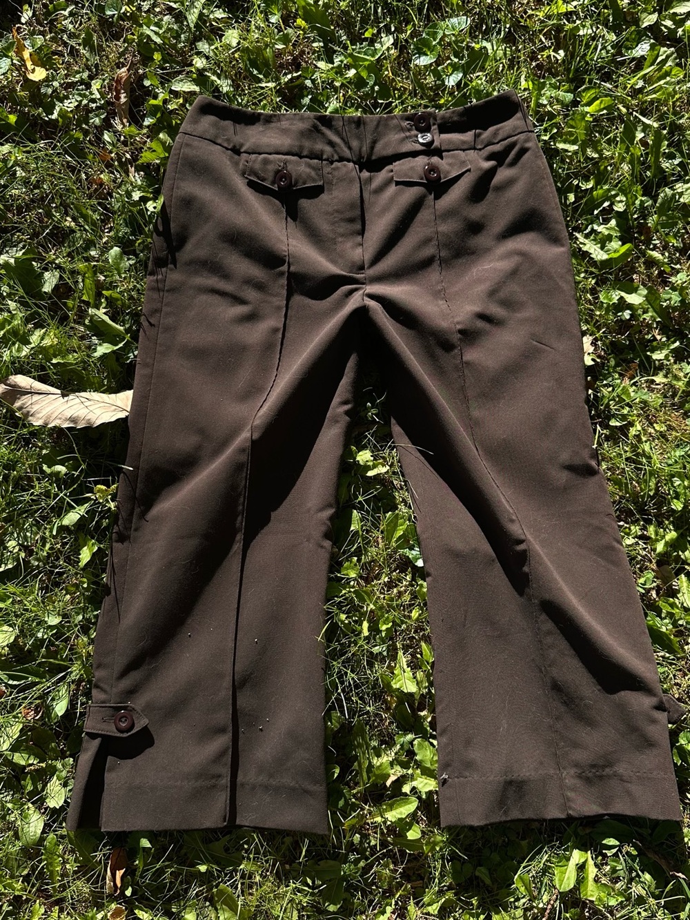 Y2K Low Rise Chocolate Brown Women’s Crop Office Siren Capri Pant